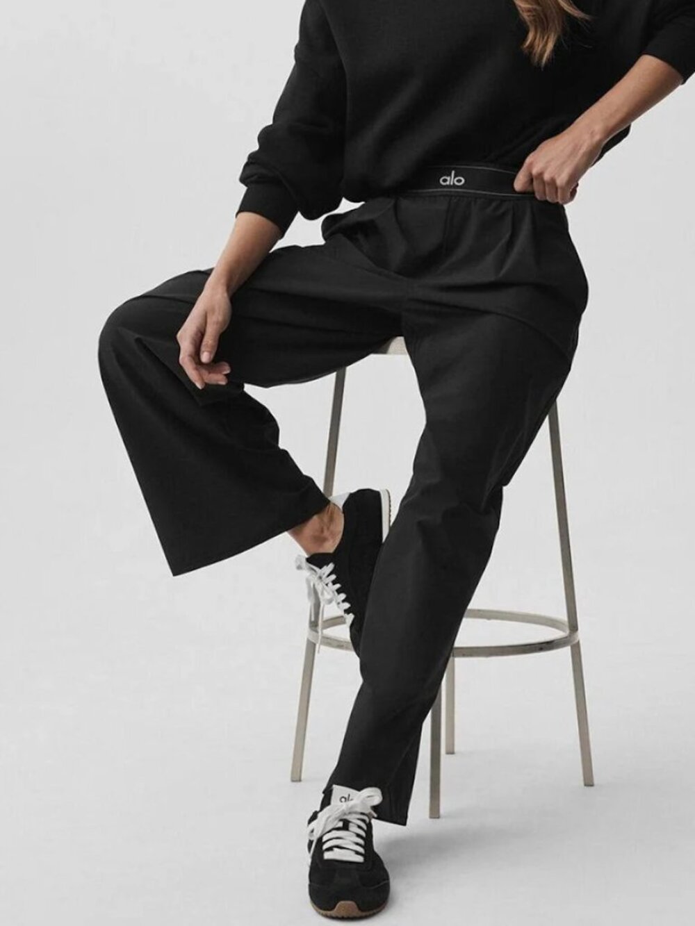 ALO Yoga Women's Black Suit Up Trouser (Regular)💯🖤
